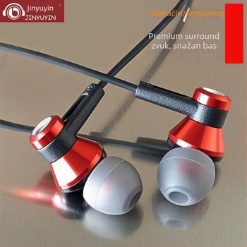 Računalne slušalice s 2 m kabelom, in-ear stil, 3,5 mm priključak, s mikrofonom, Iron Man dizajn, model J112 (frekvencijski opseg 20-20 kHz, 10 mm driver, težina 25 g)