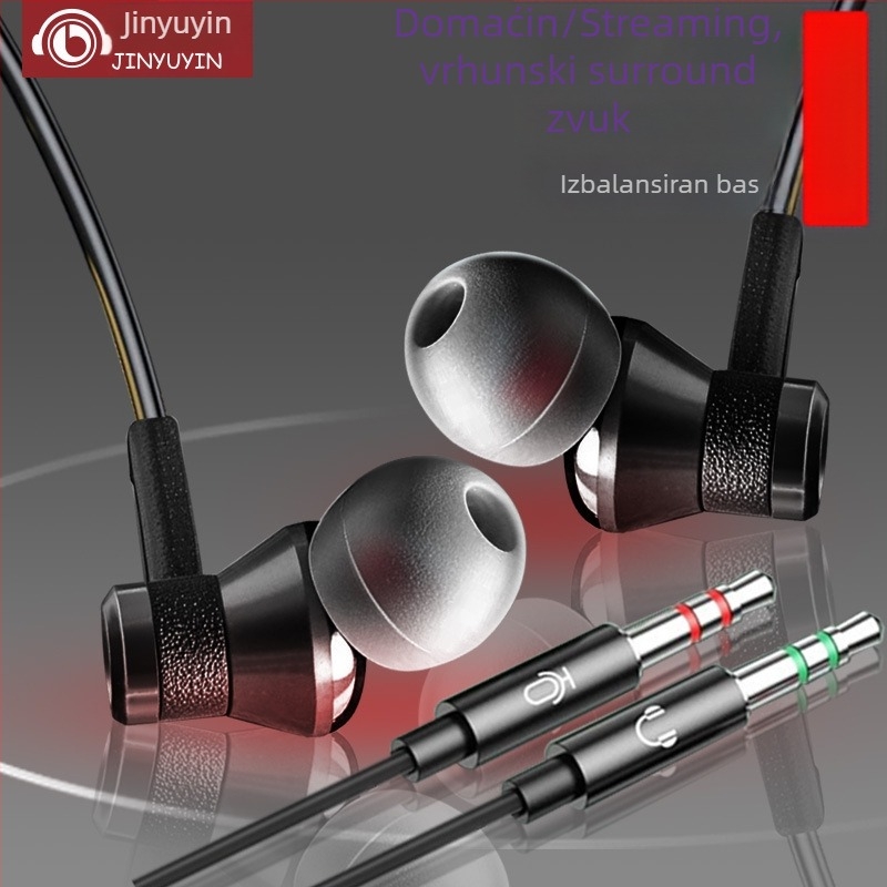 Računalne slušalice s 2 m kabelom, in-ear stil, 3,5 mm priključak, s mikrofonom, Iron Man dizajn, model J112 (frekvencijski opseg 20-20 kHz, 10 mm driver, težina 25 g)