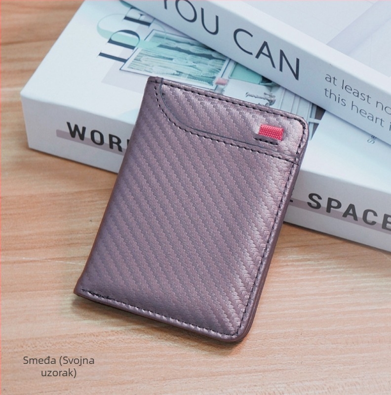 Vertikalni držač kartica s više pretinaca, PU materijal, zaštita od krađe, proširiv, kompaktni novčanik, gradski stil