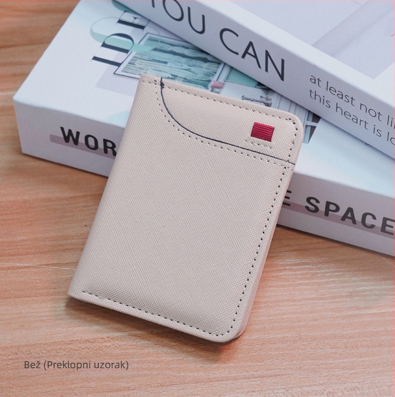 Vertikalni držač kartica s više pretinaca, PU materijal, zaštita od krađe, proširiv, kompaktni novčanik, gradski stil