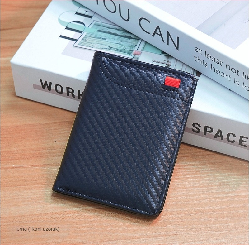 Vertikalni držač kartica s više pretinaca, PU materijal, zaštita od krađe, proširiv, kompaktni novčanik, gradski stil