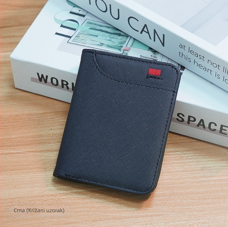 Vertikalni držač kartica s više pretinaca, PU materijal, zaštita od krađe, proširiv, kompaktni novčanik, gradski stil