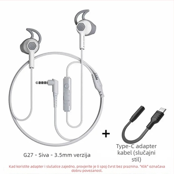 Gaming in-ear slušalice s 10 mm driverom, 3,5 mm priključkom, 1,2 m kabelom, mikrofonom, cyberpunk stil