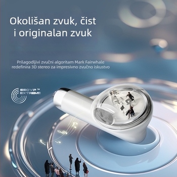 Bežične TWS slušalice, in-ear dizajn, Bluetooth 5.0, doseg 15 m, trajanje baterije 4–8 h