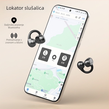 Klip-on slušalice s kostnom kondukcijom Bluetooth 5.0, aktivno poništavanje šuma, trajanje baterije 4–8 sati
