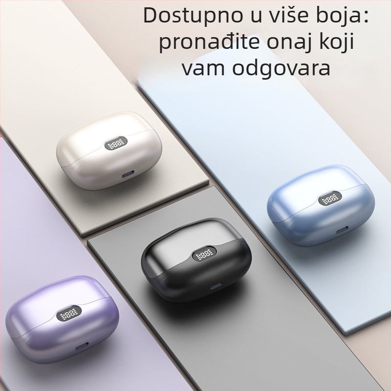 Klip-on slušalice s kostnom kondukcijom Bluetooth 5.0, aktivno poništavanje šuma, trajanje baterije 4–8 sati