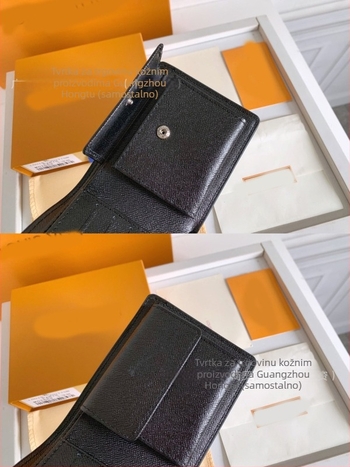 Unisex novčanik od prave kože s kariranim uzorkom, 1 preklop, ultra lagan, za svakodnevnu upotrebu