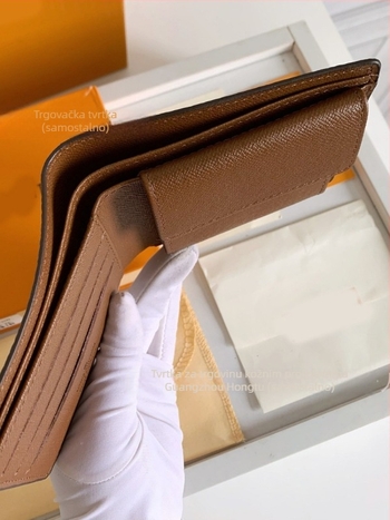 Unisex novčanik od prave kože s kariranim uzorkom, 1 preklop, ultra lagan, za svakodnevnu upotrebu