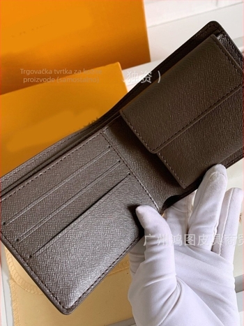 Unisex novčanik od prave kože s kariranim uzorkom, 1 preklop, ultra lagan, za svakodnevnu upotrebu