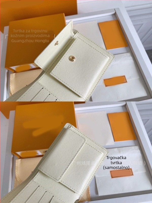 Unisex novčanik od prave kože s kariranim uzorkom, 1 preklop, ultra lagan, za svakodnevnu upotrebu