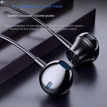 K10 žične in-ear slušalice s mikrofonom za live streaming, karaoke i igranje igara (3,5 mm, Ø14,2 mm zvučnik, 1,2 m kabel, 20 Hz–20 kHz)