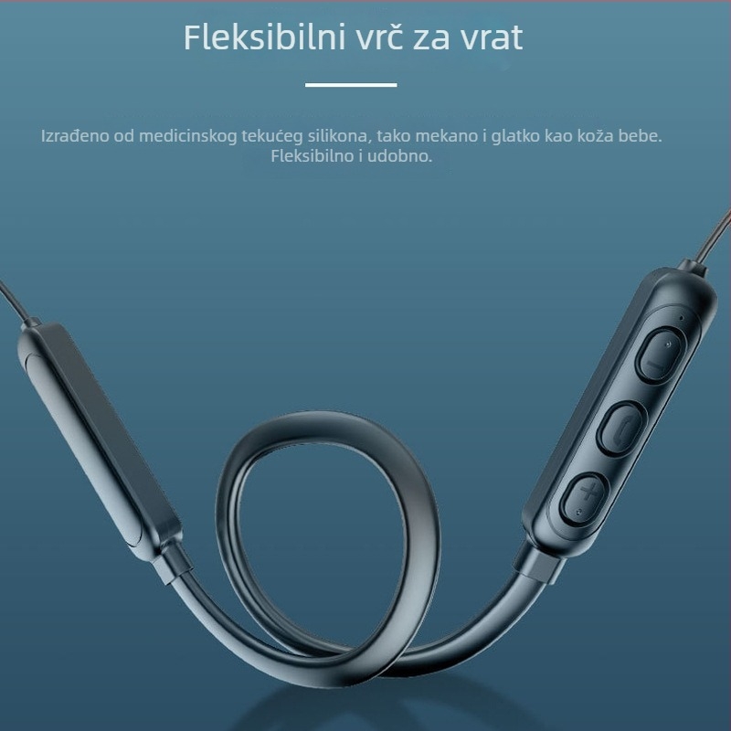Gloris bežične slušalice za vrat Bluetooth, stereo pozivi, Bluetooth 5.0, domet 10 m, trajanje baterije 4-8 h
