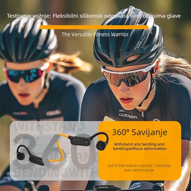 Gorsun Bluetooth slušalice s prijenosom zraka, otvorene uši, bežične, BT 5.4, IPX6, doseg 15 m, trajanje baterije >8 h