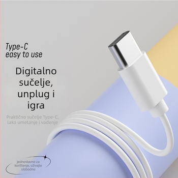 In-ear žične slušalice s Type-C priključkom, kabel 1,2 m, mikrofon, raspon frekvencija 20–20000 Hz, impedancija 32 Ω