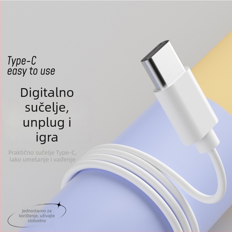 In-ear žične slušalice s Type-C priključkom, kabel 1,2 m, mikrofon, raspon frekvencija 20–20000 Hz, impedancija 32 Ω