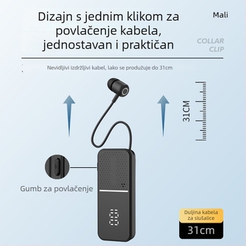 L5 bežični headset s kopčom – Bluetooth 6.0, lavalier način, trajanje baterije više od 8 sati, digitalni zaslon
