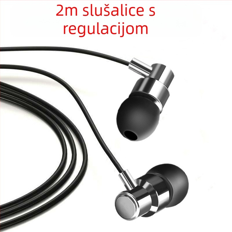 Ušne slušalice s kabelom, model T665, dinamički pogon, 2 m kabel, kompatibilno s iOS