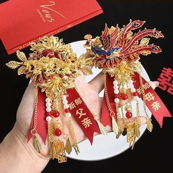 Set corsage Zmaja i Feniksa za vjenčanje — kineski stil, legura, poklon za školskog prijatelja, Božić ili preseljenje