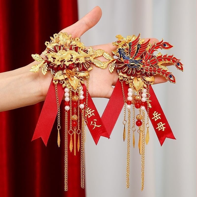 Set corsage Zmaja i Feniksa za vjenčanje — kineski stil, legura, poklon za školskog prijatelja, Božić ili preseljenje