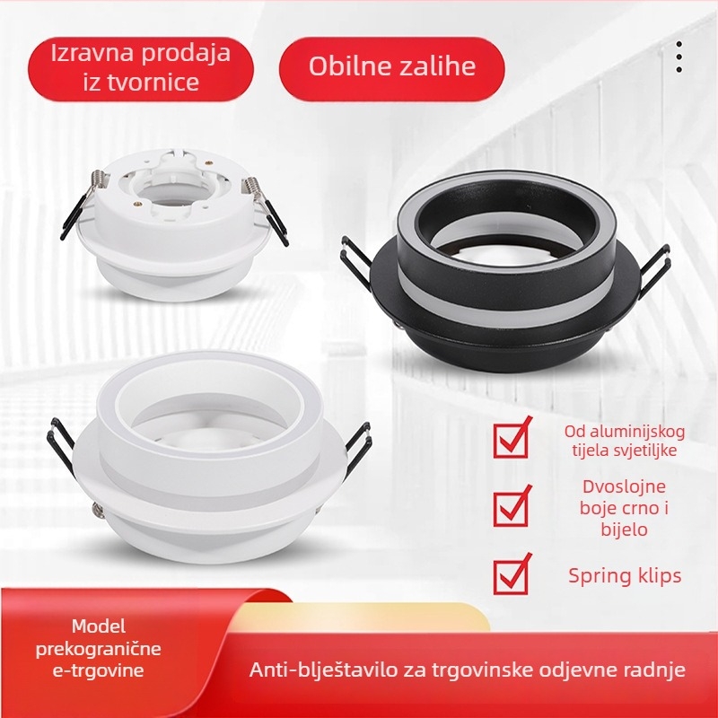 GX53 ugrađena spot svjetiljka, model 609, aluminij i akril, premaz prahom, za kućnu i komercijalnu upotrebu