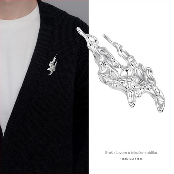 Broš za sako | Titan čelik | Unisex, minimalistički dizajn | Elektroplatiranje završni sloj | Dvostruka upotreba