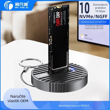 M.2 SSD kućište – Dualni NVMe/SATA protokol, USB-C 3.1 Gen 2, aluminijska legura, podržava do 8TB, 10 Gbps