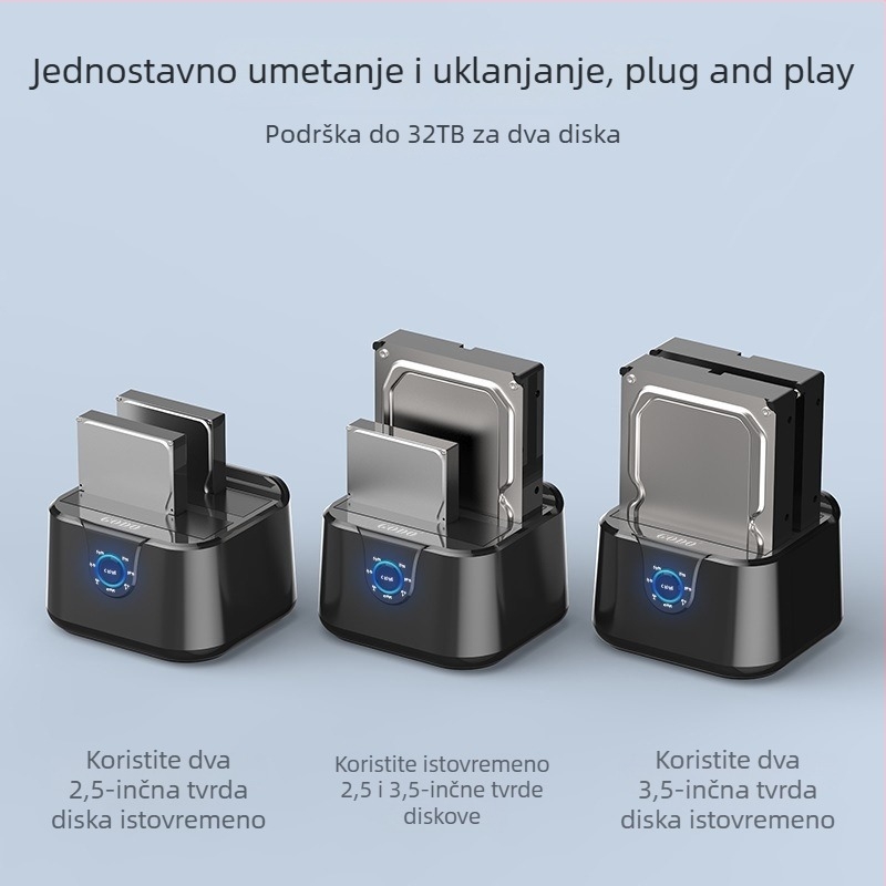 Dual-bay USB 3.0 vanjsko kućište za tvrdi disk, do 32 TB, OEM i privatna oznaka dostupni