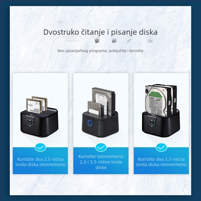 Dual-bay USB 3.0 vanjsko kućište za tvrdi disk, do 32 TB, OEM i privatna oznaka dostupni