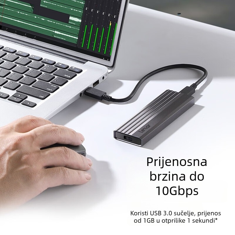 Lexa E300 M.2 NVMe vanjsko SSD kućište — metalno kućište, model e300, nacionalna garancija