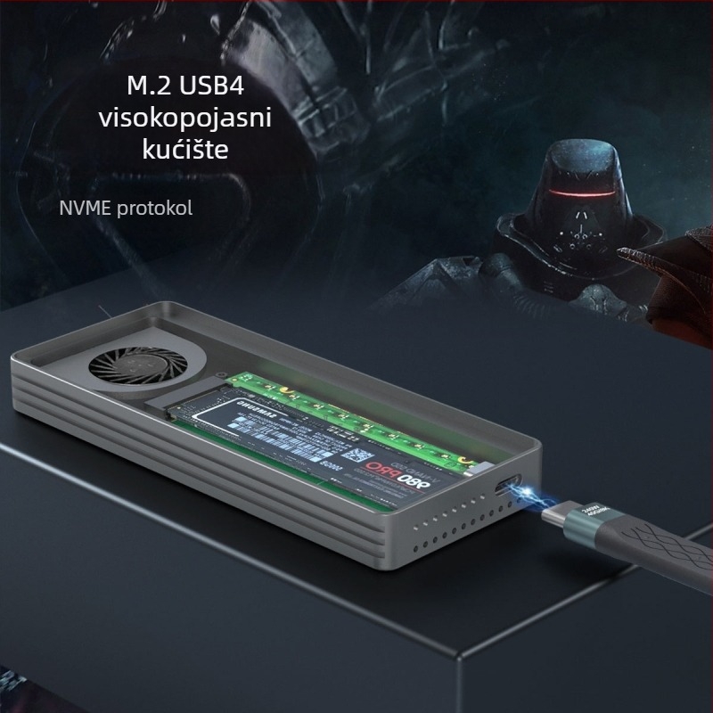 Vanjska kutija za M.2 NVMe s Type-C sučeljem, 40Gbps, do 8TB, CNC aluminij, model S149