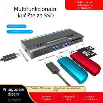 Kućište SSD M.2 NVMe NGFF – USB 3.0, 10Gbps, aluminijsko-plastično kućište, podržava do 6TB