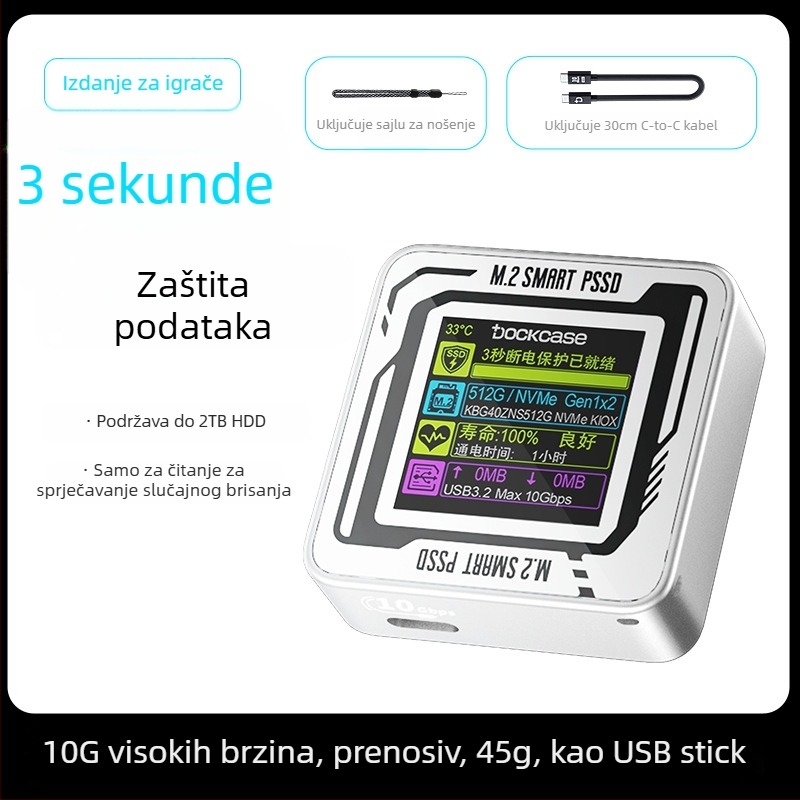 Dockcase M.2 SSD kućište 2230 sa zaslonom za iPhone 15 Pro/Pro Max