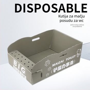 Jednokratna kutija za mačji pijesak – protiv prskanja, sklopiva i prijenosna, bez čišćenja, PVC materijal, za odrasle mačke.