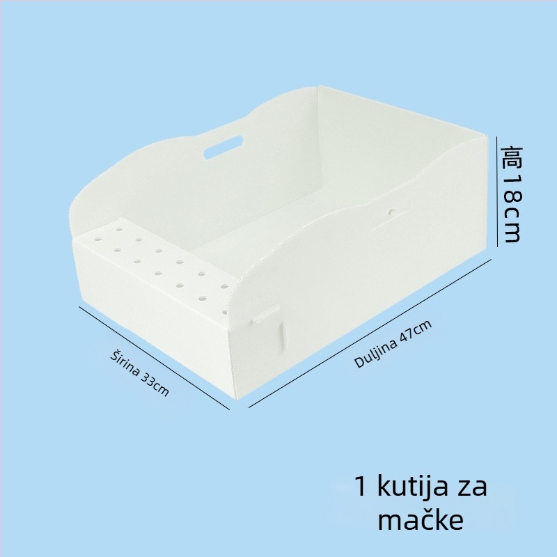 Jednokratna kutija za mačji pijesak – protiv prskanja, sklopiva i prijenosna, bez čišćenja, PVC materijal, za odrasle mačke.