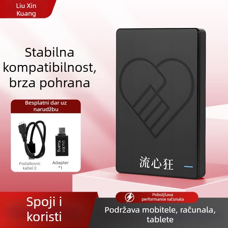 Vanjski USB 3.0 prijenosni tvrdi disk, 1TB/750GB, kompatibilan s PC-om, TV-om i PS4
