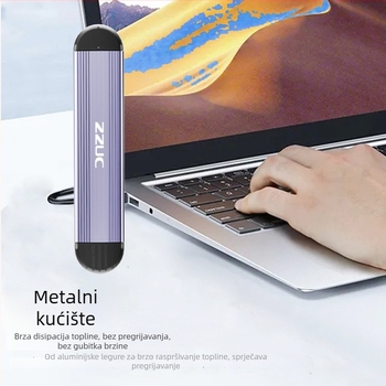 Vanjska kutija za SSD M.2 NVMe, USB 3.2 Type-C, ABS-aluminijska legura, podržava do 8TB, 10 Gbps