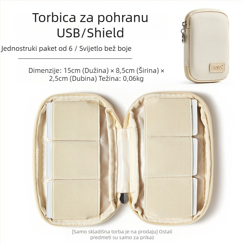 Torba za pohranu USB dodatne opreme za USB diskove i sigurnosne ključeve (Model C008; Materijal: tkanina; Offset tisak; Unutarnje pakiranje; Namijenjeno za USB pohranu)
