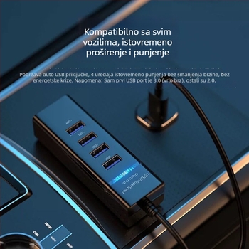 USB 3.0 1-to-4 Hub Adapter, napajanje preko USB-a, za pisač i PC