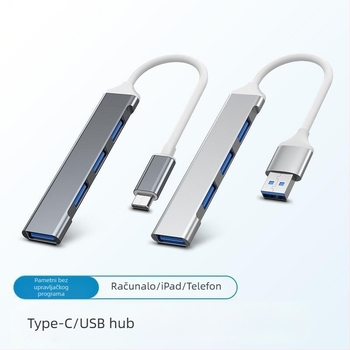 USB 3.0 hub docking stanica, 4-portni razdjelnik za laptop