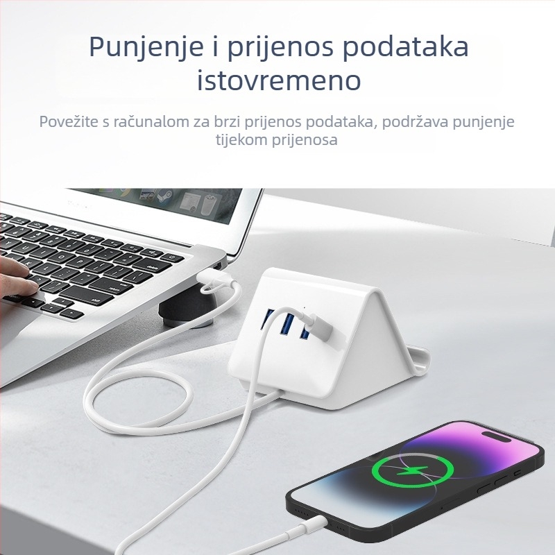 USB 3.0 4-portni hub s USB-C proširenjem, vanjsko napajanje, 5Gbps