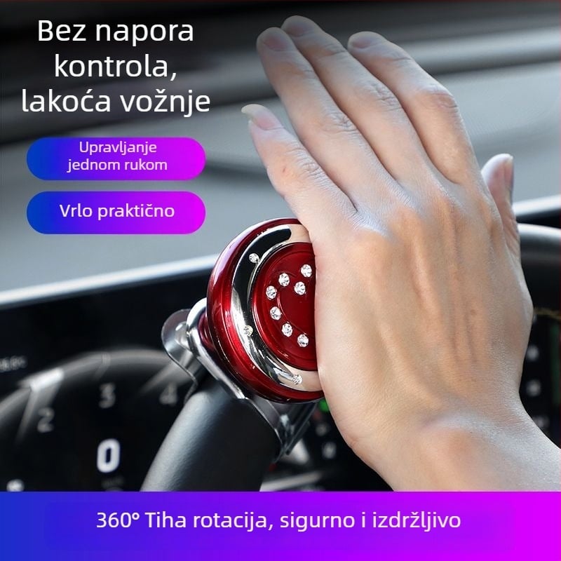 Auto volan podržavajuća lopta s metalnim ležajem, montirana na volan, 360°, univerzalna upotreba