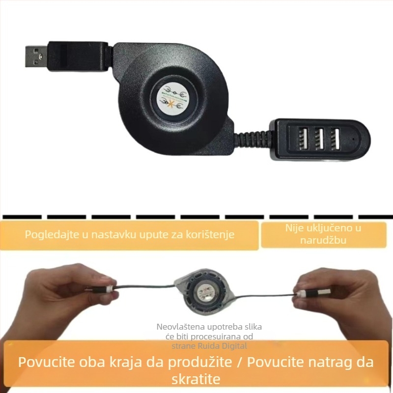 USB hub 1-na-3 porta s vanjskim napajanjem, USB 2.0 kabel duljine 1 m