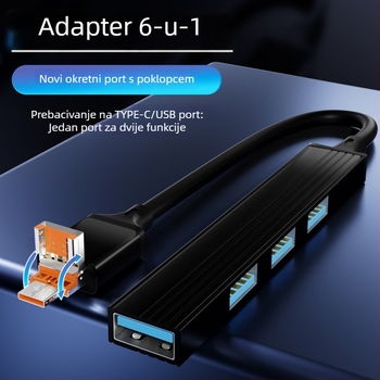 USB-C hub docking stanica, četiri porta, proširenje 4-u-1, kabel 11 cm, bez vanjskog napajanja