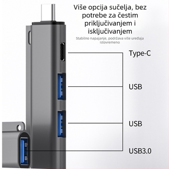 JAYA USB-C 4-portni USB 3.0 docking hub (JY-931), 5Gbps, bez vanjskog napajanja