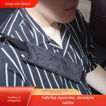 Produžni jastuk za sigurnosni pojas automobila – produžen, plišani jastučić s izvezenim uzorkom, 30 g, praktičan auto dodatak, logo otisnuto: OK