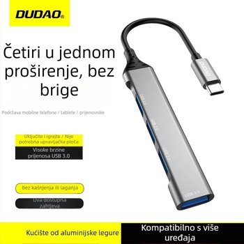 USB-C 4-portni USB 3.0 docking hub, model A16T, 5 Gbps, bez vanjskog napajanja