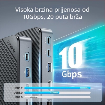 Orico DPM2p9 s ventilatorom – kućište za M.2 disk, stolna Thunderbolt 3 docking stanica, Type-C sučelje, bez vanjskog napajanja
