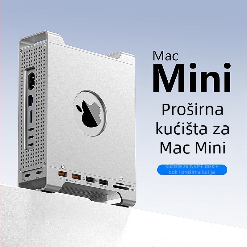 Mac mini M4 držač-dok za M.2 NVMe, USB-C sučelje, 10 Gbps, bez napajanja izvan mreže