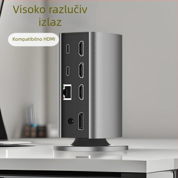 Vertikalna docking stanica 12-u-1, USB-C, USB 3.2 10Gbps, 4K/8K, vanjsko napajanje, kabel 0,15 m