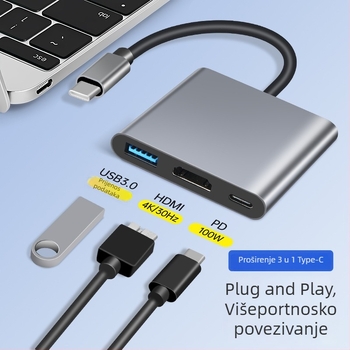 ZEADOW ZD1002 Type-C na HDMI 4K Docking Station USB 3.0 PD Brzo punjenje
